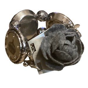 Signed Bumbles Chunky Thick Bracelet French Paris France Crown Royalty Victorian